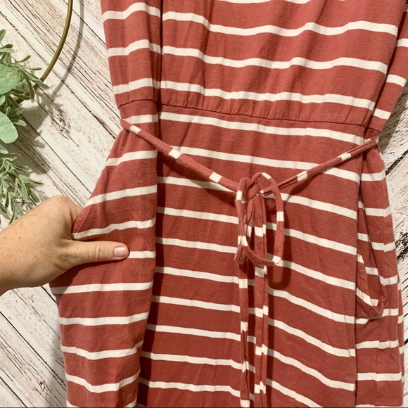 Mauve striped midi with pockets! - Picture 3 of 6